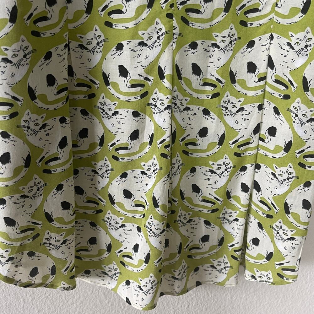 52 Conversations  by Anthropologie Colloquial Cat Print Shirt‎ Size 2 - Picture 8 of 9